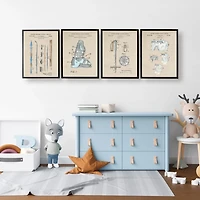 Snow Skiing Patents Framed Art Prints
