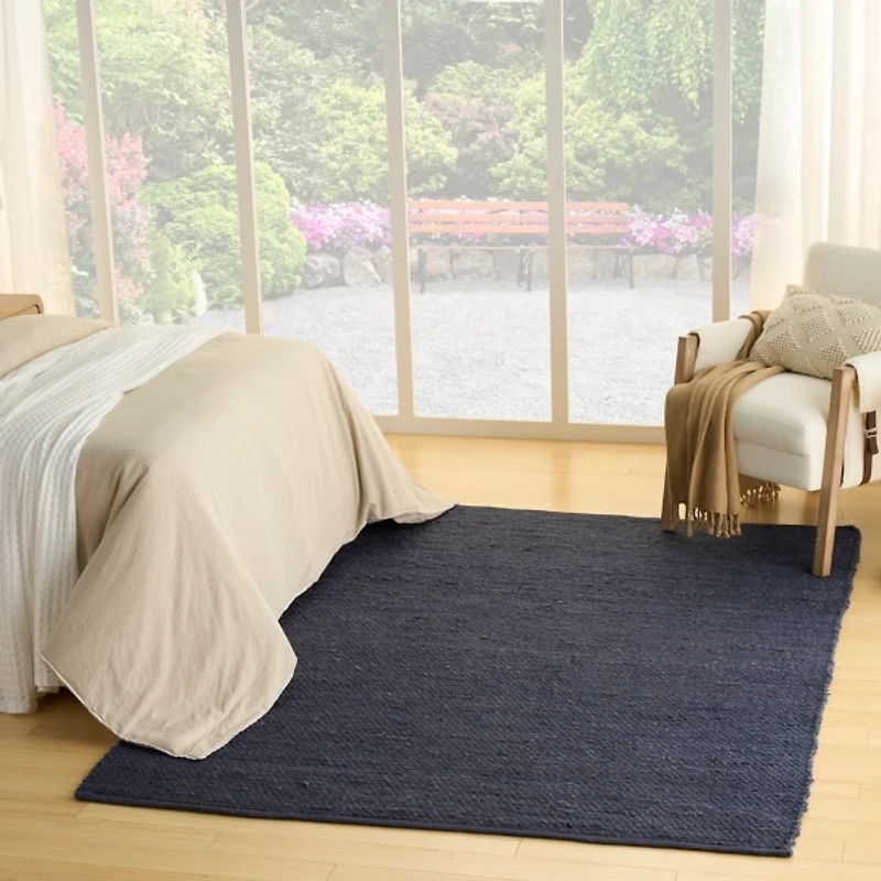 Jaxon Navy Natural Jute Area Rug