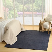 Jaxon Navy Natural Jute Area Rug
