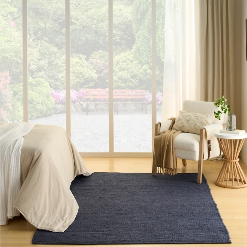 Jaxon Navy Natural Jute Area Rug