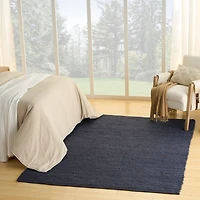 Jaxon Navy Natural Jute Area Rug, 5x7