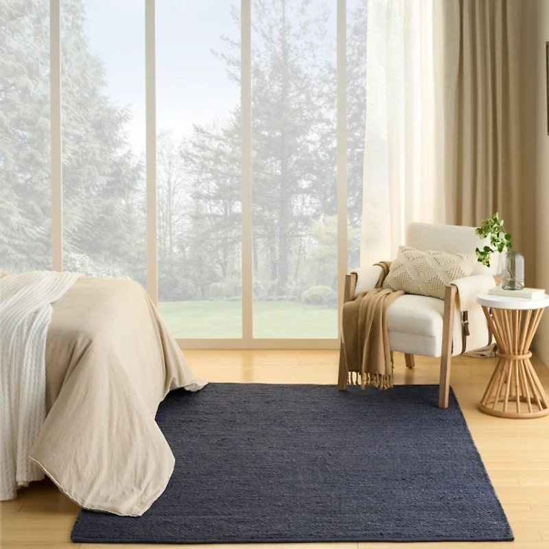 Jaxon Navy Natural Jute Area Rug, 5x7