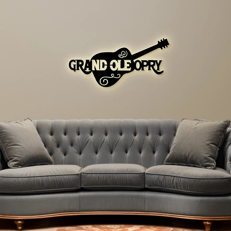 Grand Ole Opry Laser Cut Guitar LED Wall Sign
