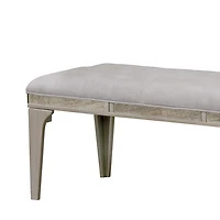 Gray Tufted Upholstered Silver Dining Bench