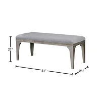 Gray Tufted Upholstered Silver Dining Bench