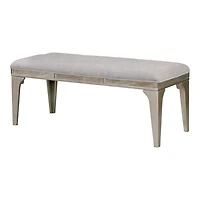 Gray Tufted Upholstered Silver Dining Bench