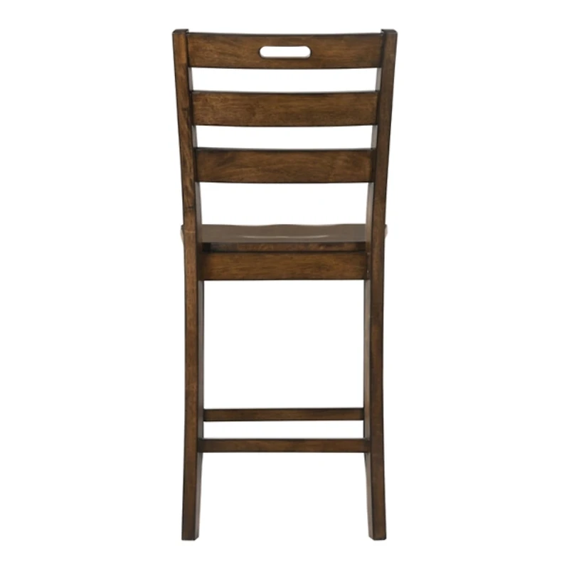 Rustic Oak Wood Quinby Counter Stools, Set of 2