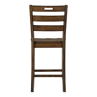 Rustic Oak Wood Quinby Counter Stools, Set of 2