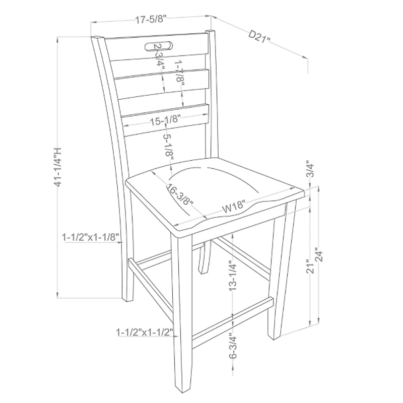 Rustic Oak Wood Quinby Counter Stools, Set of 2