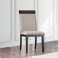 Gray Upholstered Erin Dining Chairs, Set of 2