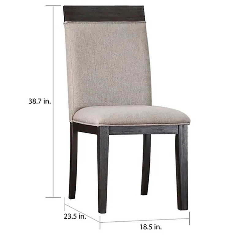 Gray Upholstered Erin Dining Chairs, Set of 2