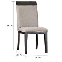 Gray Upholstered Erin Dining Chairs, Set of 2