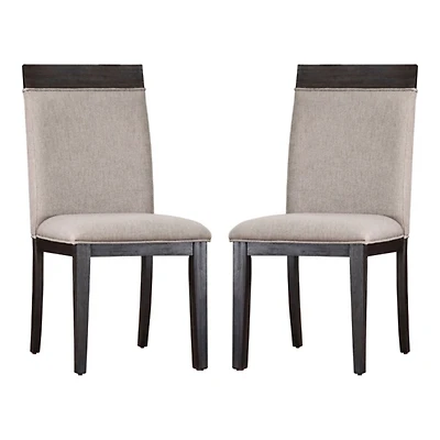 Gray Upholstered Erin Dining Chairs, Set of 2