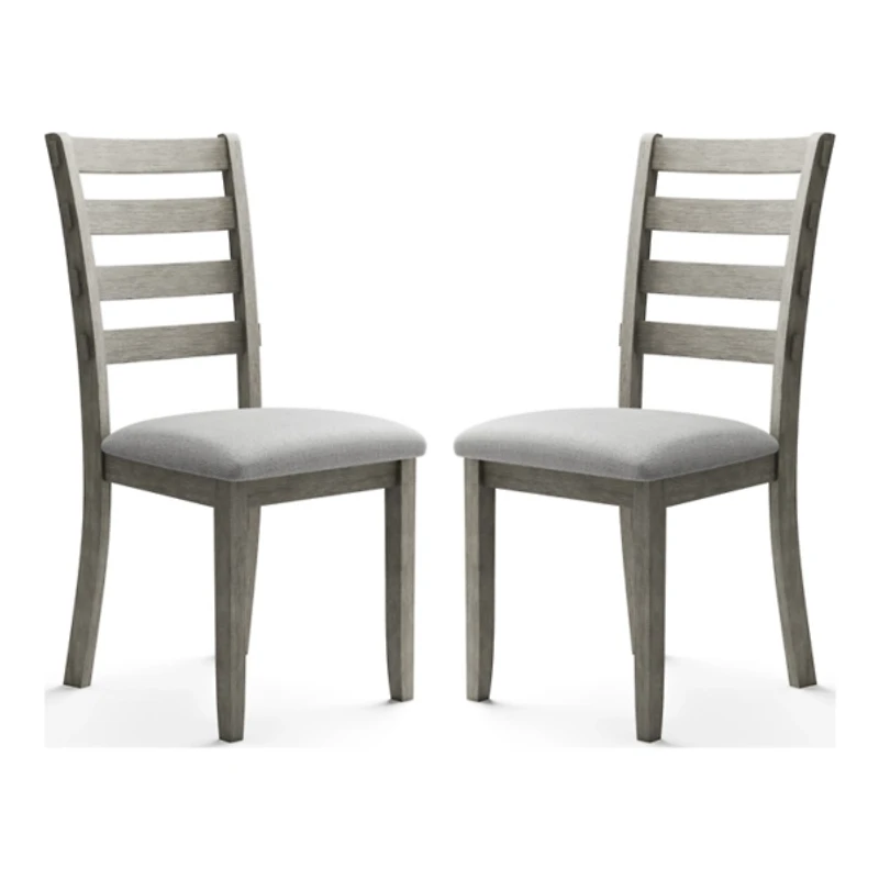 Gray Upholstered Lucas Dining Chairs, Set of 2