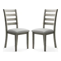 Gray Upholstered Lucas Dining Chairs, Set of 2