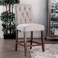 Beige Tufted Landon Counter Stools, Set of 2