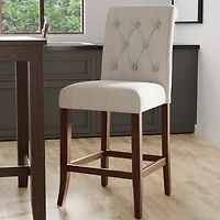 Beige Tufted Landon Counter Stools, Set of 2