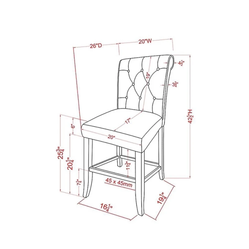 Beige Tufted Landon Counter Stools, Set of 2