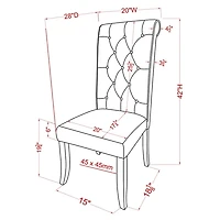 Beige Tufted Landon Dining Chairs, Set of 2