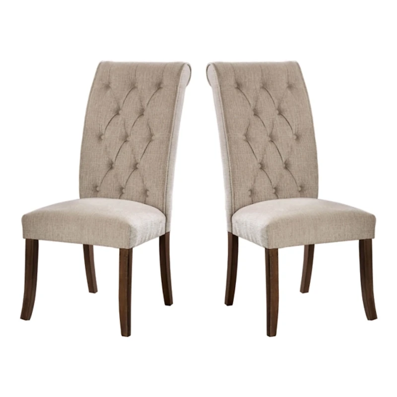 Beige Tufted Landon Dining Chairs, Set of 2