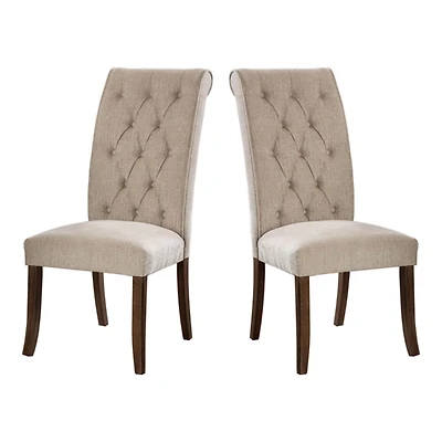 Beige Tufted Landon Dining Chairs, Set of 2