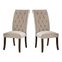 Beige Tufted Landon Dining Chairs, Set of 2