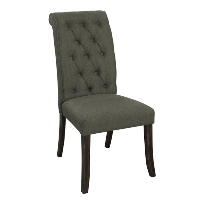 Gray Tufted Landon Dining Chairs, Set of 2