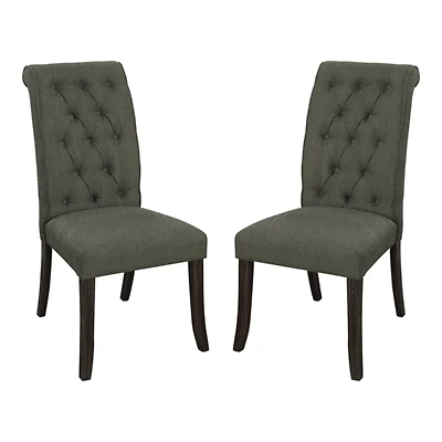 Gray Tufted Landon Dining Chairs, Set of 2