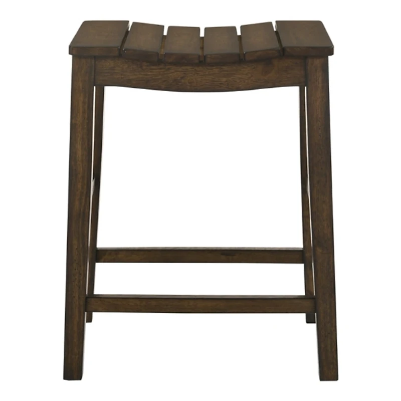 Dark Oak Wood Whitcombe Counter Stools, Set of 2