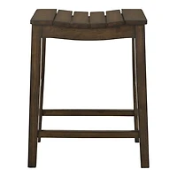 Dark Oak Wood Whitcombe Counter Stools, Set of 2