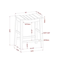 Dark Oak Wood Whitcombe Counter Stools, Set of 2