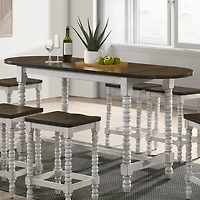 Dark Walnut & White Wood Ema Counter Height Table