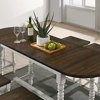 Dark Walnut & White Wood Ema Counter Height Table