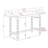 Dark Walnut & White Wood Ema Counter Height Table