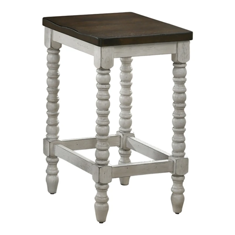 Dark Walnut & White Wood Ema 2-pc. Counter Stools