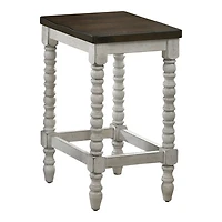 Dark Walnut & White Wood Ema 2-pc. Counter Stools