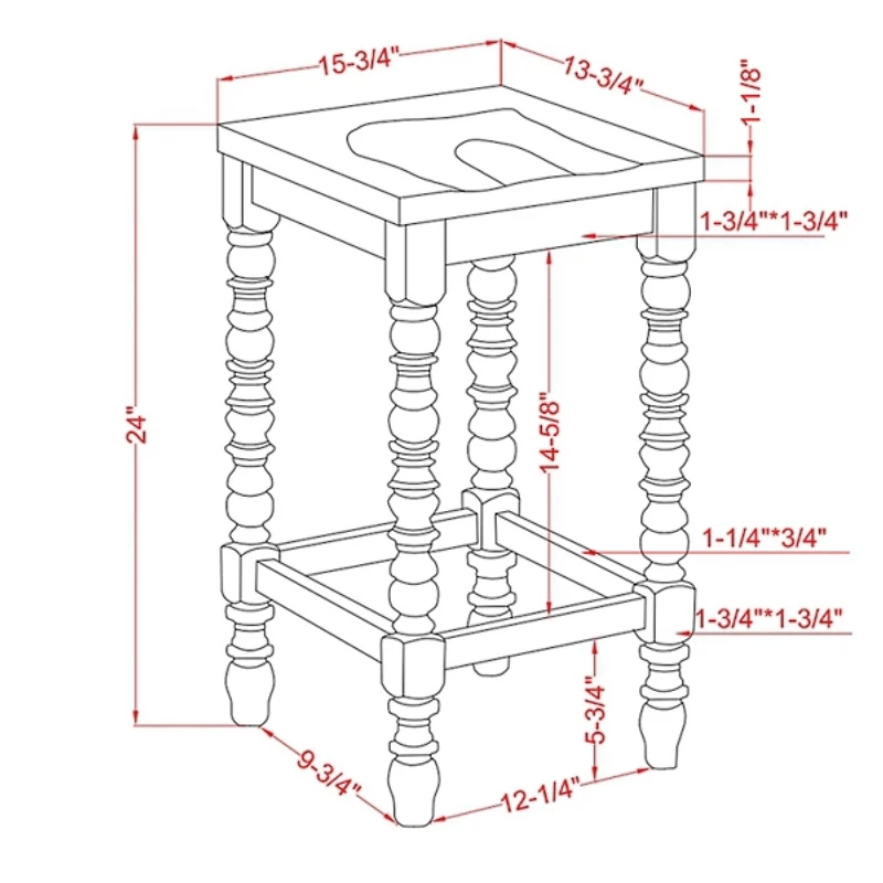 Dark Walnut & White Wood Ema 2-pc. Counter Stools