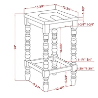 Dark Walnut & White Wood Ema 2-pc. Counter Stools