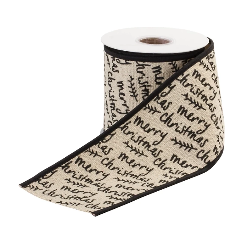 Merry Christmas Script 5 yard Christmas Ribbon