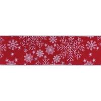 Snowflakes on Red 5 yard Christmas Ribbon