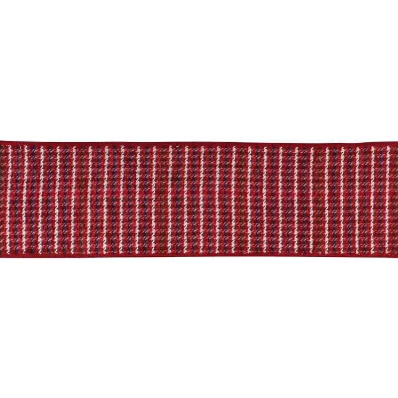 Red Houndstooth 10 yard Christmas Ribbon