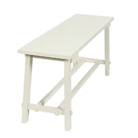 Antique White Wood Noah Bench