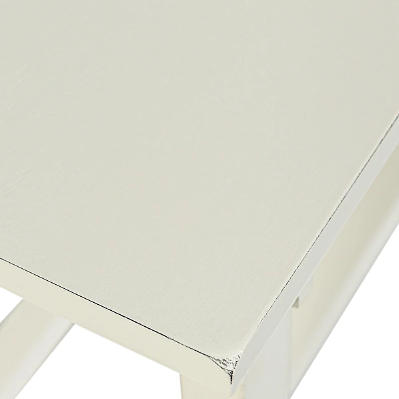 Antique White Wood Noah Bench