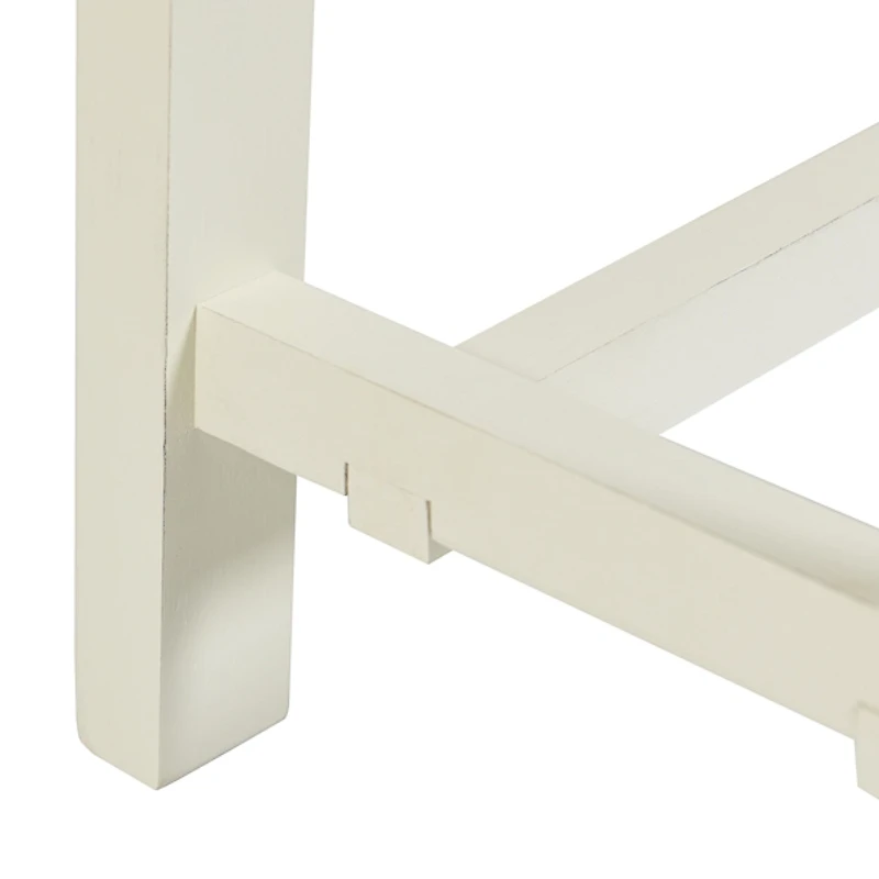 Antique White Wood Noah Bench