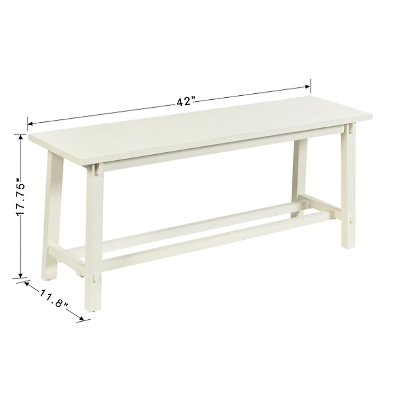 Antique White Wood Noah Bench