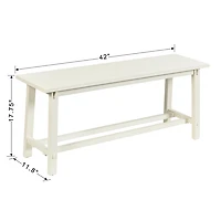 Antique White Wood Noah Bench