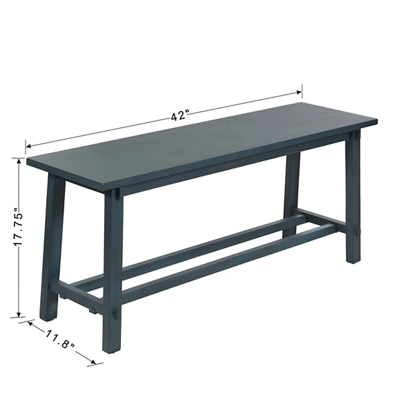 Antique Navy Wood Noah Bench