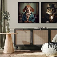 Charming Victorian Dog Framed Canvas Art Print