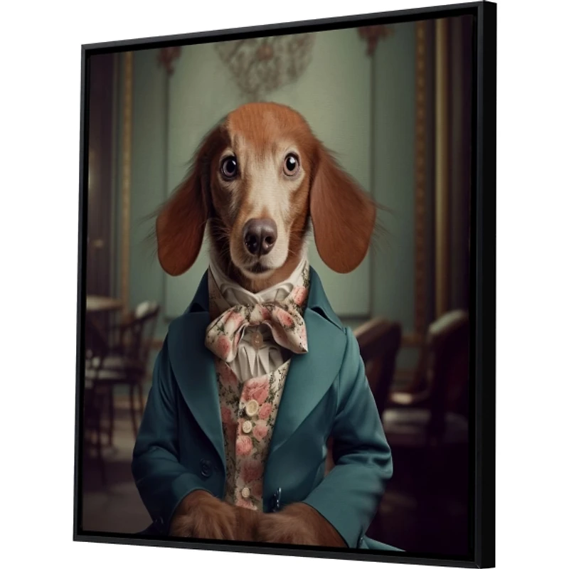 Charming Victorian Dog Framed Canvas Art Print