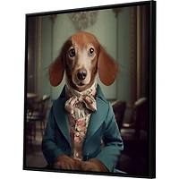Charming Victorian Dog Framed Canvas Art Print